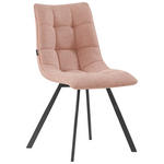 STUHL  Stoffauswahl Leinenoptik  - Schwarz/Rosa, Design, Textil/Metall (47/86/61cm) - Xora