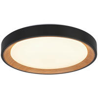 DECKENLEUCHTE  40/7 cm    - Eichefarben/Schwarz, Trend, Kunststoff/Metall (40/7cm) - Novel