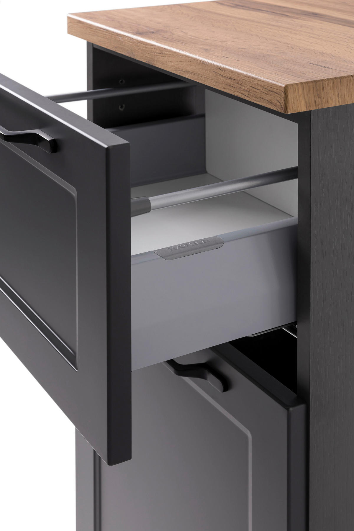 UNTERSCHRANK 40/84/35 cm   - Eiche Wotan/Schwarz, KONVENTIONELL, Holzwerkstoff/Kunststoff (40/84/35cm) - Xora
