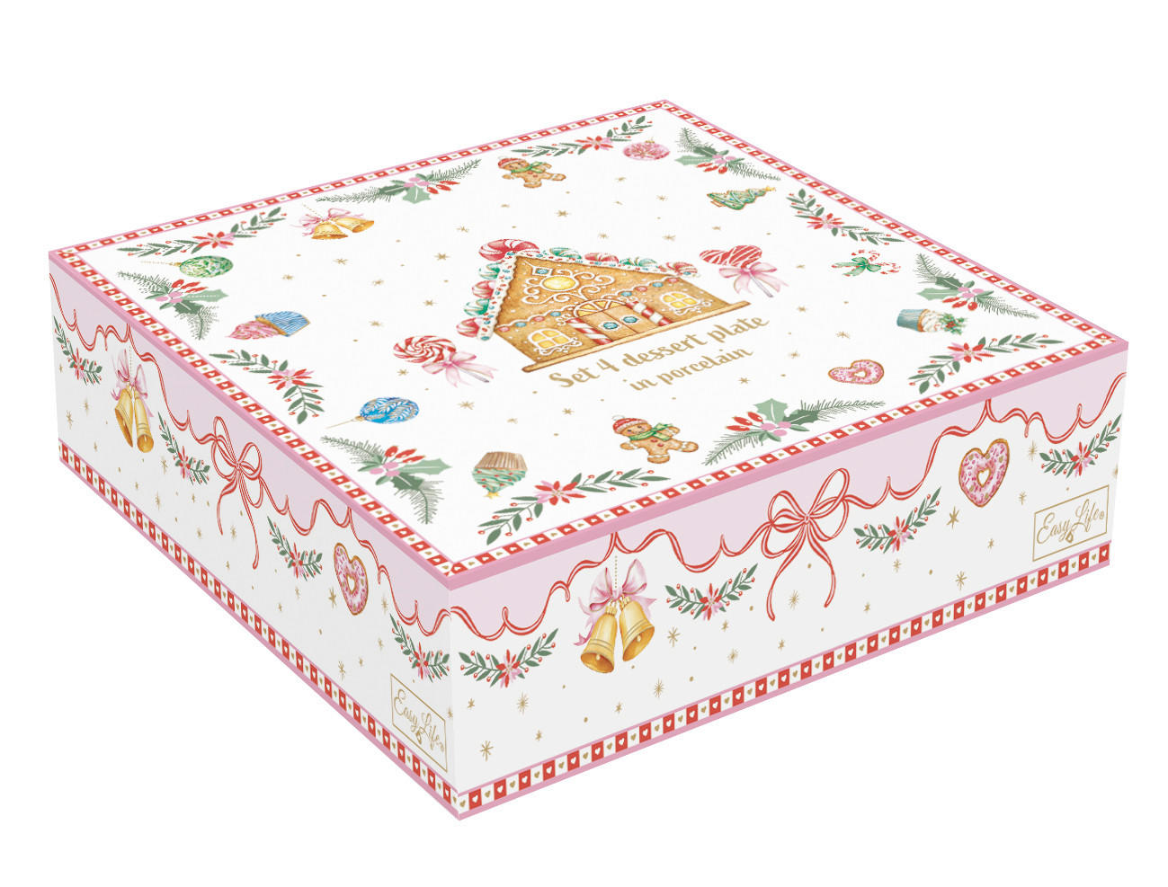 DESSZERTES TÁNYÉR 19.5 cm  - világoskék/világos rózsaszín, Basics, kerámia (19.5cm)