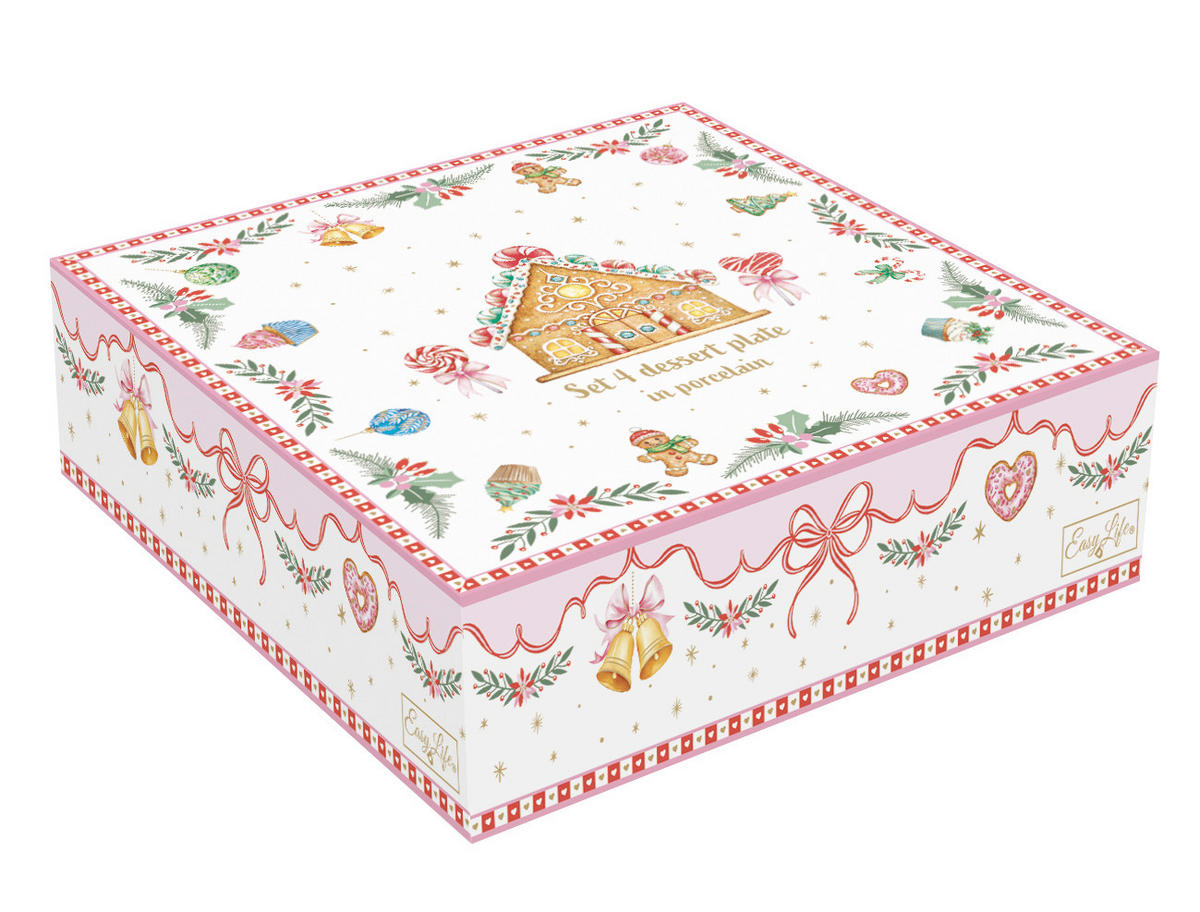 DESSZERTES TÁNYÉR 19.5 cm  - világoskék/világos rózsaszín, Basics, kerámia (19.5cm)
