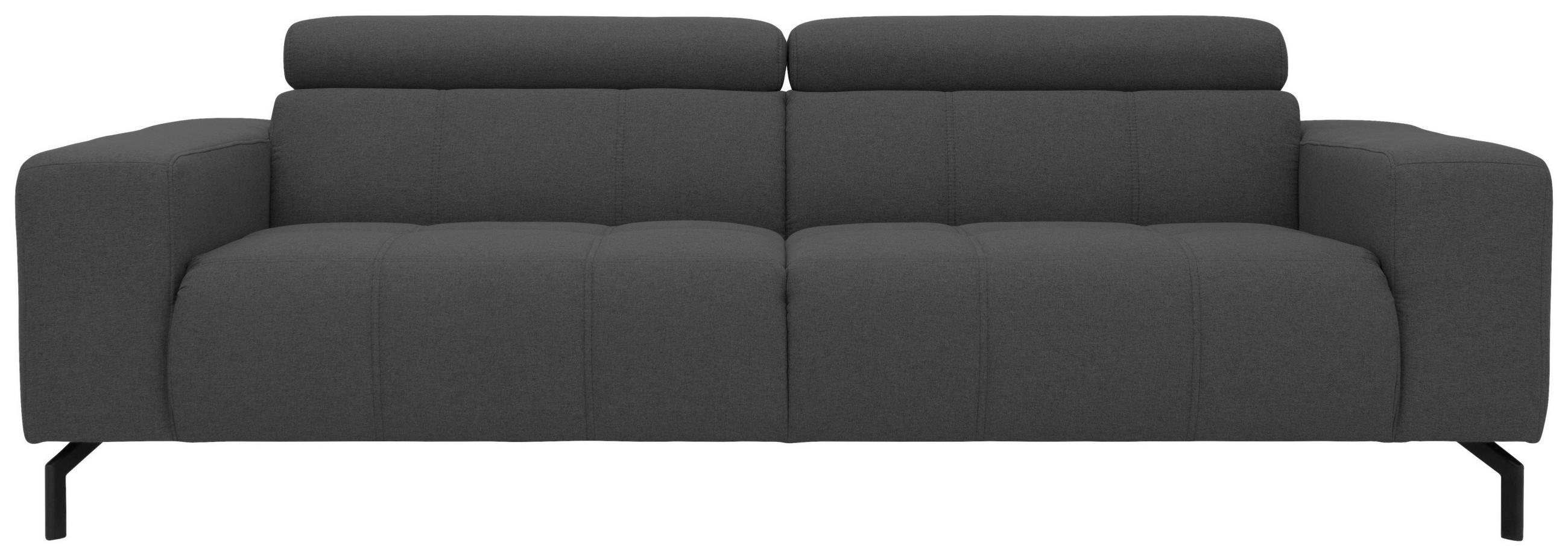 3-SITZER-SOFA Webstoff Grau  - Schwarz/Grau, Design, Textil/Metall (238/79/104cm) - MID.YOU