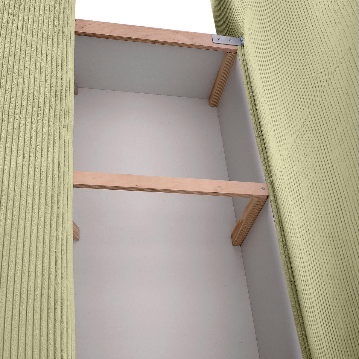 SCHLAFSOFA in Cord Hellgrün  - Schwarz/Hellgrün, Konventionell, Textil/Metall (200/78/95cm) - home24