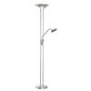 LED-STEHLEUCHTE - Nickelfarben, Konventionell, Glas/Metall (35/180cm) - Fischer & Honsel