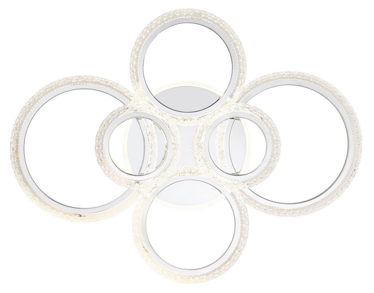 LED-DECKENLEUCHTE 78/60,5/11,5 cm   - Klar/Chromfarben, Design, Kunststoff/Metall (78/60,5/11,5cm) - Globo