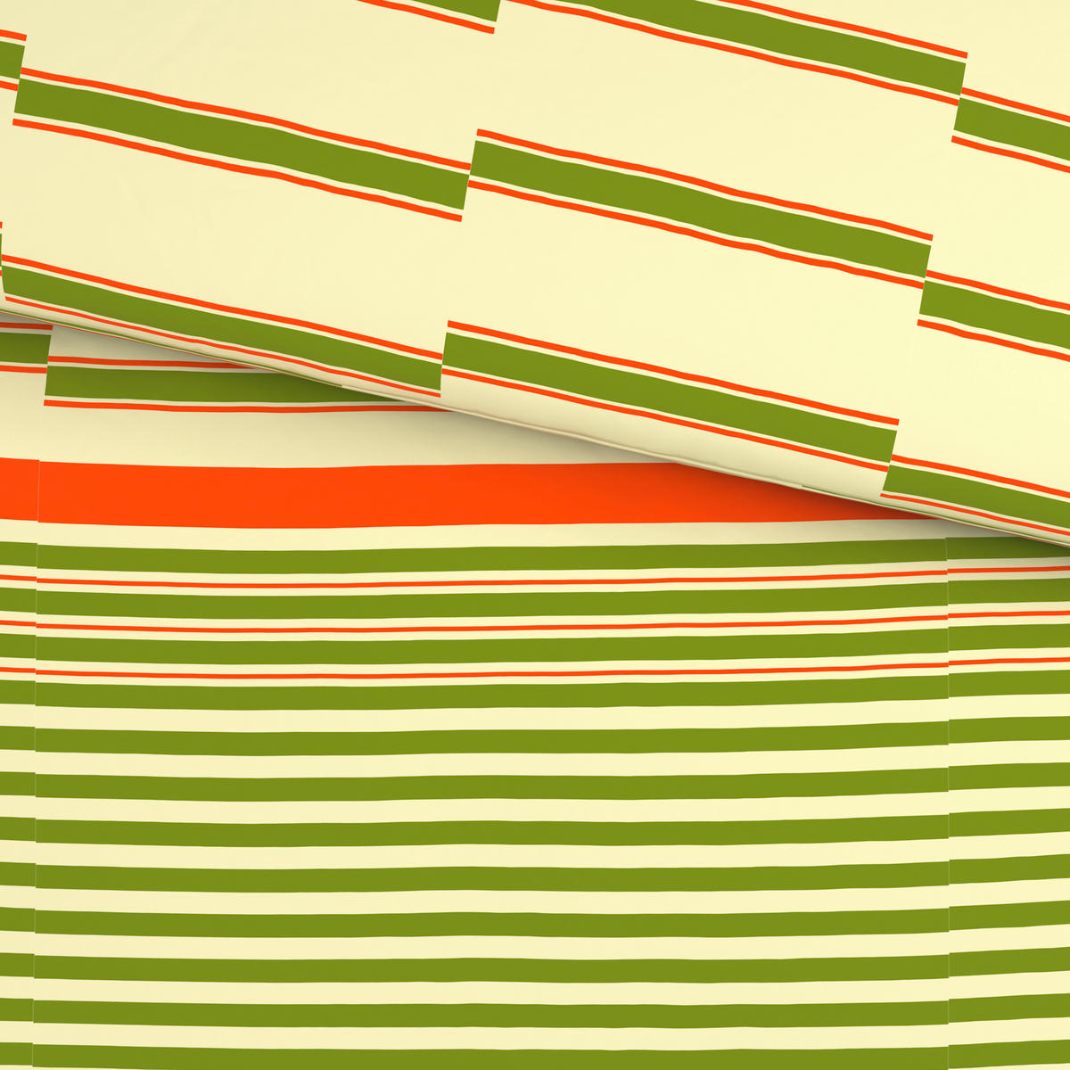 BETTWÄSCHE 135/200 cm  - Orange/Grasgrün, Textil (135/200cm) - Bio:Vio