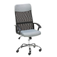 DREHSTUHL Netzbespannung, Mikrofaser Grau, Schwarz  - Chromfarben/Schwarz, Design, Kunststoff/Textil (59,5/109,5-117/60cm) - Livetastic