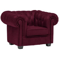 CHESTERFIELD-SESSEL in Webstoff Bordeaux  - Wengefarben/Bordeaux, Lifestyle, Holz/Textil (115/76,5/96cm) - Landscape