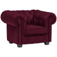 CHESTERFIELD-SESSEL - Wengefarben/Bordeaux, LIFESTYLE, Holz/Textil (115/76,5/96cm) - Landscape