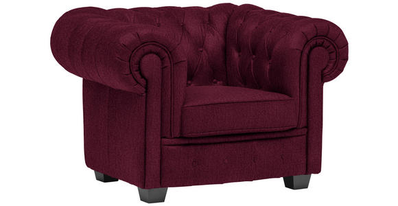 CHESTERFIELD-SESSEL - Wengefarben/Bordeaux, LIFESTYLE, Holz/Textil (115/76,5/96cm) - Landscape