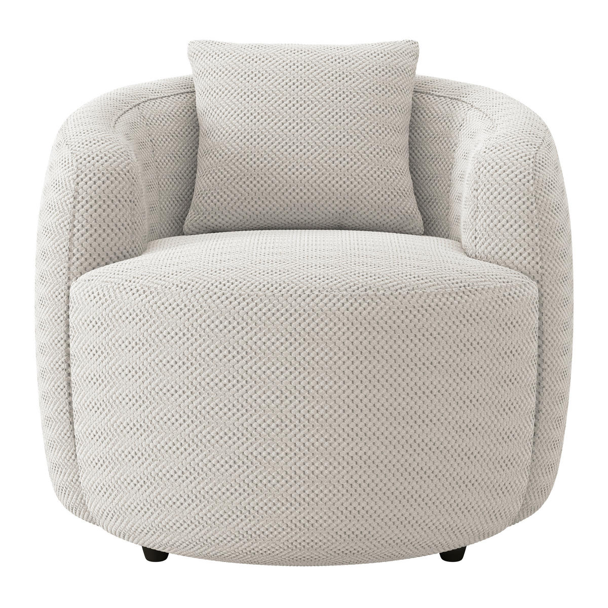 SESSEL in Velours, Struktur Creme  - Creme/Schwarz, Modern, Kunststoff/Textil (81/74/81cm) - Livetastic