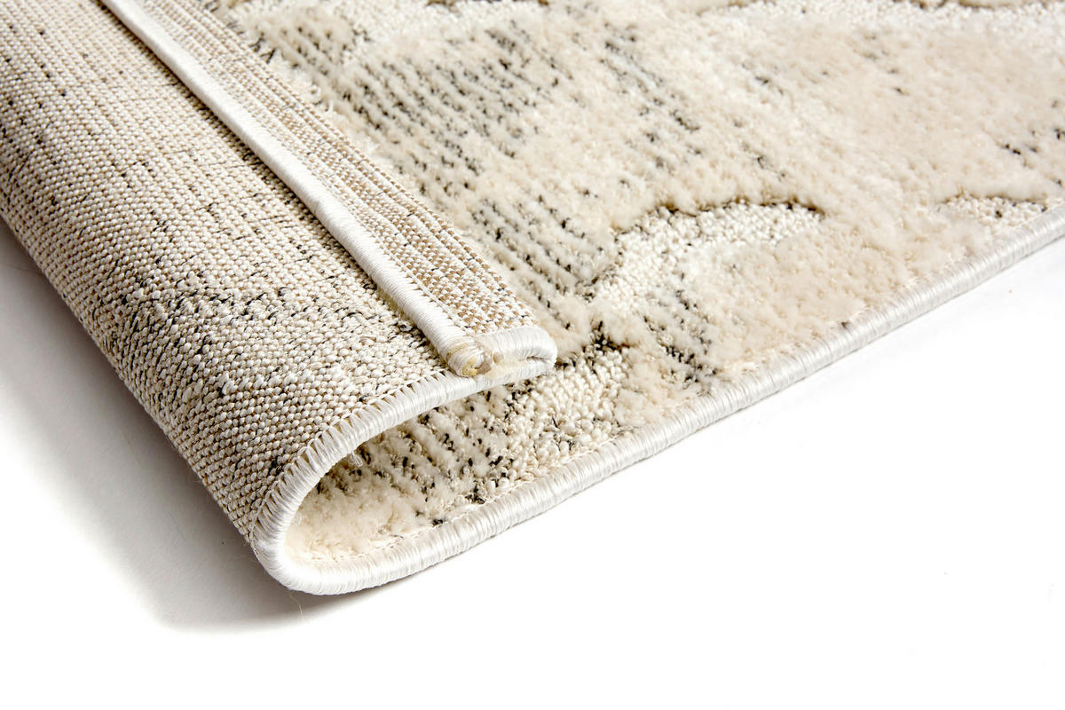 WEBTEPPICH 133/190 cm Lou Creme, Grau rechteckig  - Creme/Grau, Basics, Kunststoff/Textil (133/190cm) - Astra