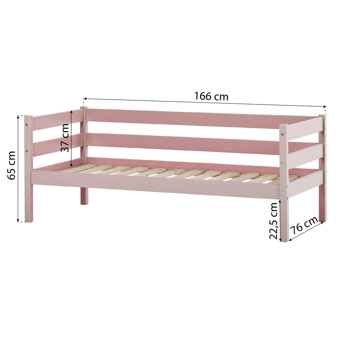 KINDER-/JUNIORBETT - Rosa, MODERN, Holz (70/160cm) - MID.YOU