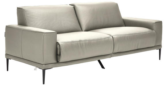 2,5-SITZER in Leder Cappuccino - Schwarz/Cappuccino, Design, Leder/Metall (200/102/92cm) - Johann Jakob