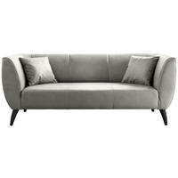 3-SITZER-SOFA in Lederlook Grau  - Schwarz/Grau, MODERN, Holz/Textil (208/83/88cm) - Livetastic
