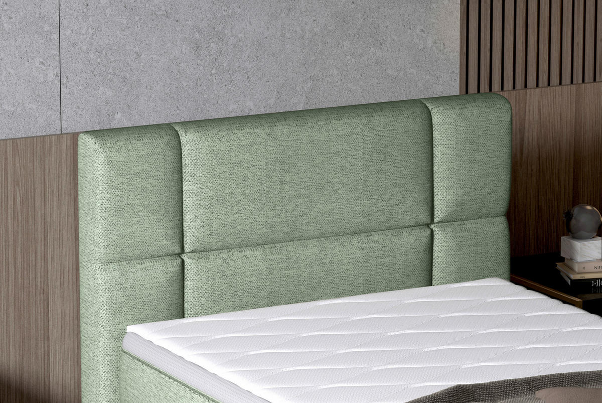 BOXSPRINGBETT 90/200 cm  in Grün  - Schwarz/Grün, KONVENTIONELL, Holz/Kunststoff (90/200cm) - Esposa