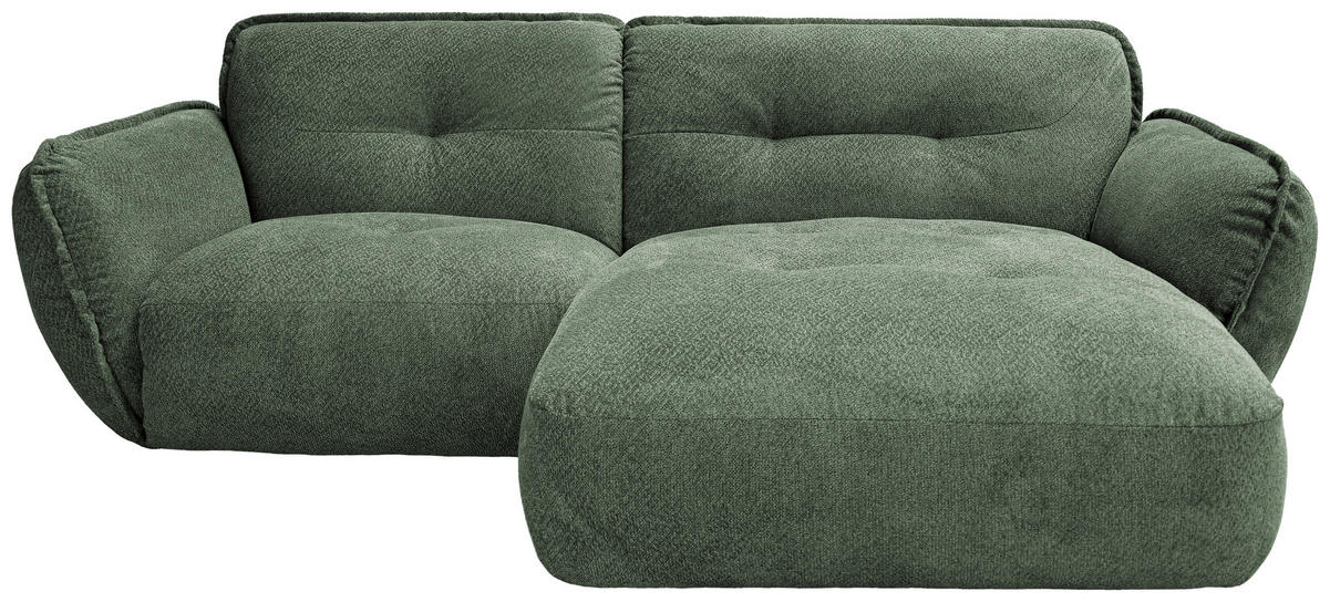 ECKSOFA  Struktur Grün  - Schwarz/Grün, Modern, Kunststoff/Textil (269/184cm) - Trendmanufaktur