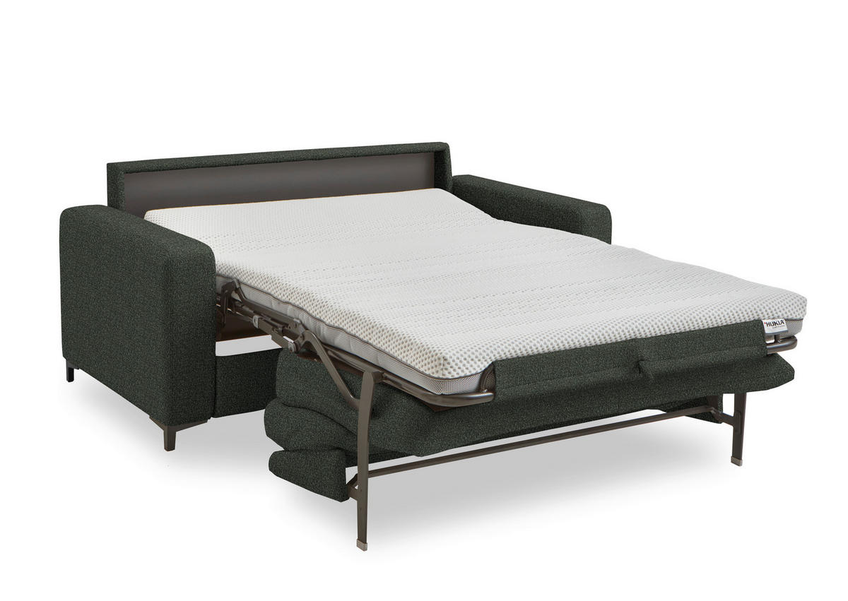 SCHLAFSOFA  in Webstoff Dunkelgrün  - Dunkelgrün/Schwarz, KONVENTIONELL, Textil/Metall (196/87/103cm) - Dieter Knoll