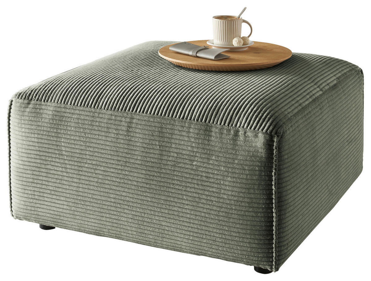 TABURETKA, textil, 80/42/80 cm - čierna/zelená, Design, textil/plast (80/42/80cm) - Livetastic