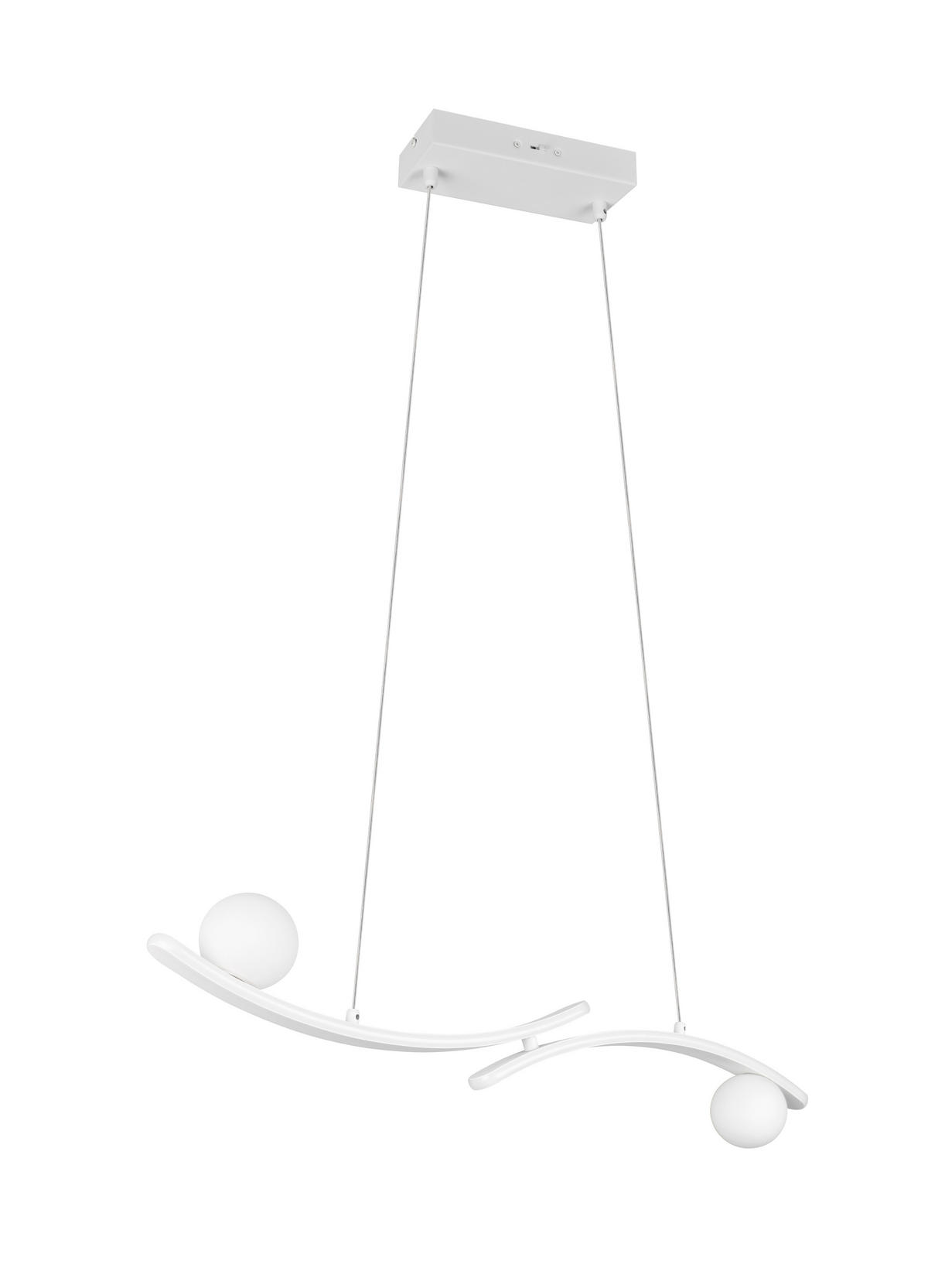 LED-HÄNGELEUCHTE Napoli 82/150/9 cm   - Weiß, Design, Glas/Kunststoff (82/150/9cm) - Trio Leuchten
