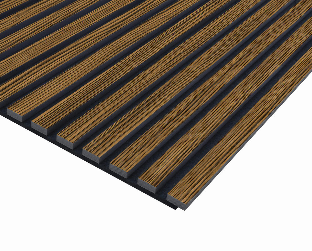 AKUSTIKPANEEL Zebrano foliert 57.25/1.9/119 cm  - Braun, KONVENTIONELL, Holzwerkstoff/Textil (57.25/1.9/119cm)