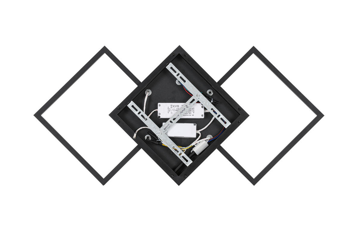 LED-DECKENLEUCHTE Texas 82/39,6/8,5 cm   - Schwarz, Design, Kunststoff/Metall (82/39,6/8,5cm) - Novel