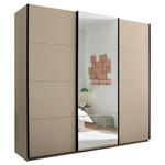 SCHWEBETÜRENSCHRANK  in Kaschmir  - Kaschmir/Schwarz, KONVENTIONELL, Glas/Holzwerkstoff (215/204/63cm) - Carryhome