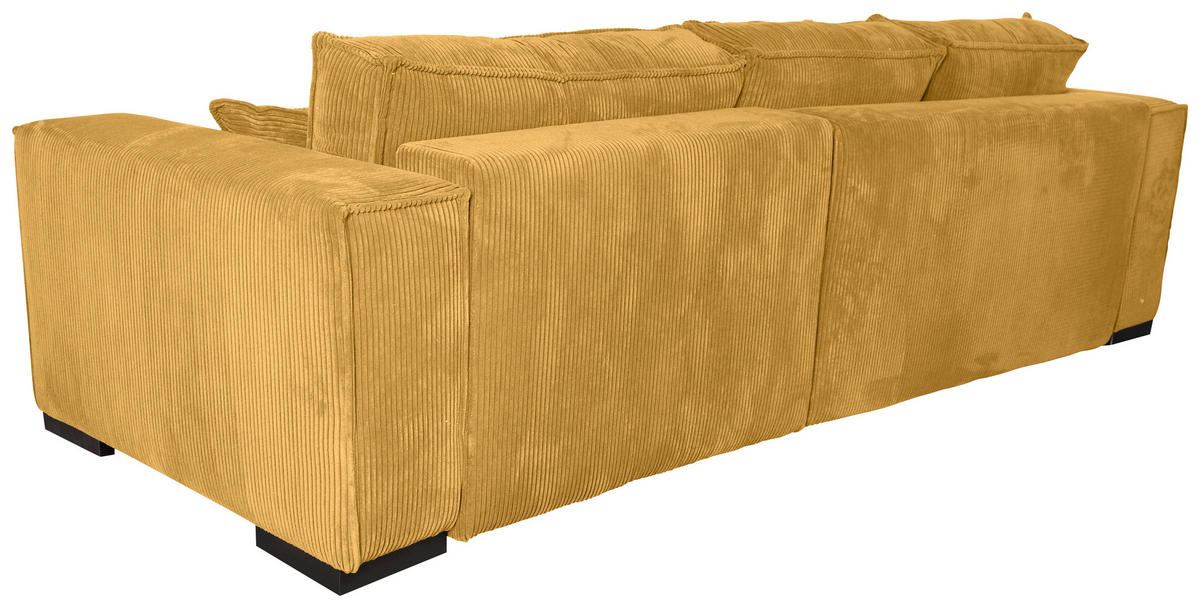 ECKSOFA in Cord Senfgelb  - Senfgelb/Braun, KONVENTIONELL, Holz/Textil (230/190cm) - Carryhome
