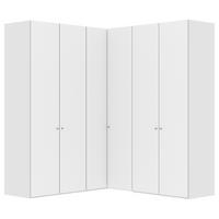 ECKKLEIDERSCHRANK 203/236/211 cm  - Weiss/Silberfarben, Design, Glas/Holzwerkstoff (203/236/211cm) - Jutzler