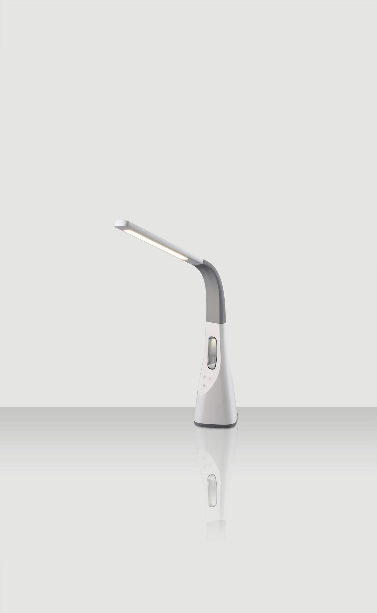 LAMPA NA PÍSACÍ STÔL, dotykový stmievač, 12,5/38/46 cm - sivá/biela, Trend, plast (12,5/38/46cm) - Novel