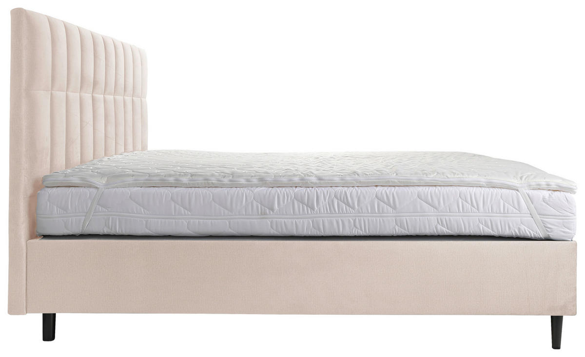 BOXBETT 180/200 cm  in Creme  - Creme/Schwarz, KONVENTIONELL, Holz/Textil (180/200cm) - Boxxx