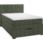 BOXSPRINGBETT 100/200 cm  in Olivgrün  - Wengefarben/Olivgrün, KONVENTIONELL, Holz/Textil (100/200cm) - Carryhome