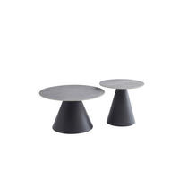 COUCHTISCHSET in Metall, Stein 70/50/40/46/70/50 cm  - Schwarz/Grau, Design, Stein/Metall (70/50/40/46/70/50cm) - Livetastic