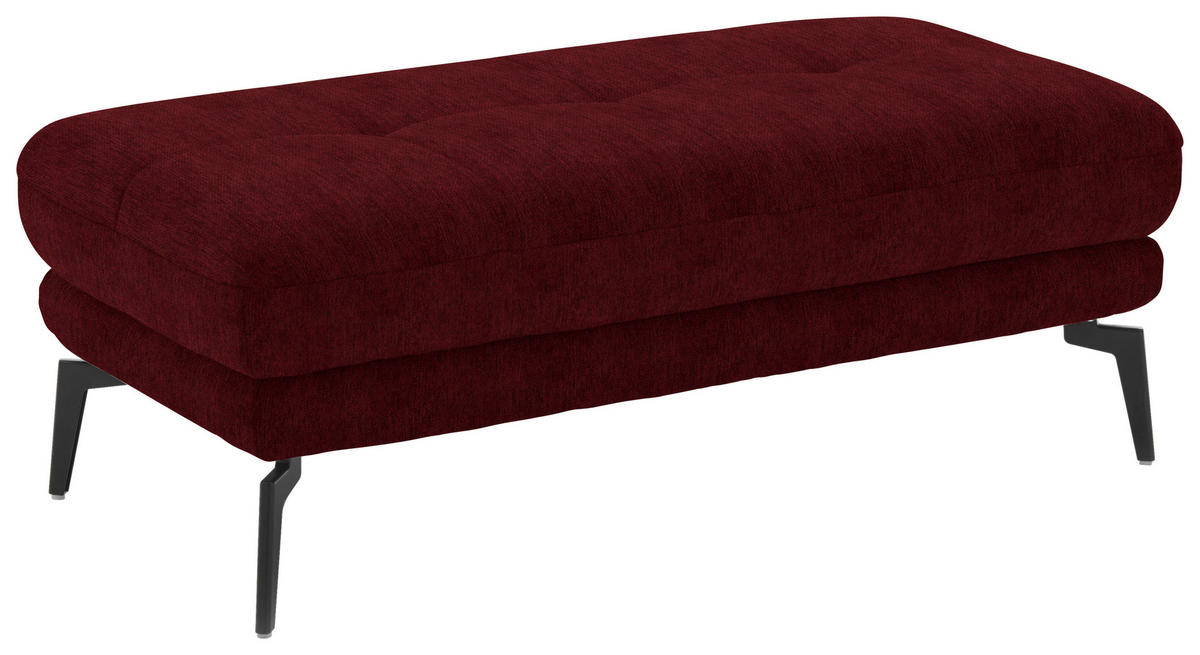 HOCKERTextil Bordeaux  - Bordeaux/Schwarz, Design, Textil/Metall (132/45/68cm) - Beldomo Style