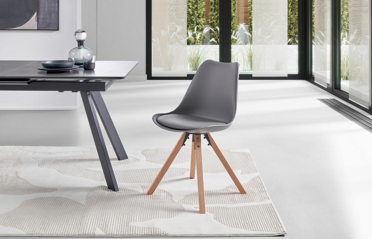 STUHL in Holz, Kunststoff, Textil Grau  - Naturfarben/Grau, LIFESTYLE, Holz/Kunststoff (48,5/84/55cm) - MID.YOU