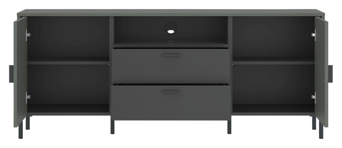 TV-ELEMENT - Schlammfarben/Anthrazit, Design, Holzwerkstoff/Kunststoff (158,2/65/40cm) - Carryhome