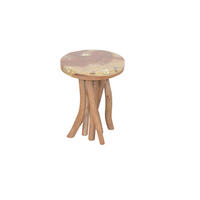 BEISTELLTISCH 34/34/43 cm Teakholz massiv Teakfarben rund  - Teakfarben, Design, Holz (34/34/43cm) - MID.YOU