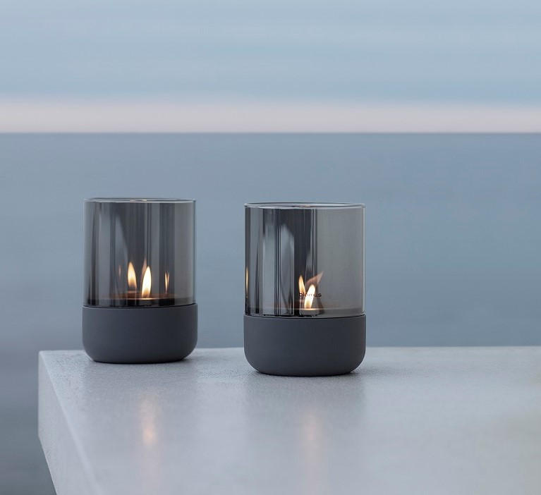 WINDLICHT Dunkelgrau 10/14 cm - Dunkelgrau, Design, Glas (10/14cm) - Blomus