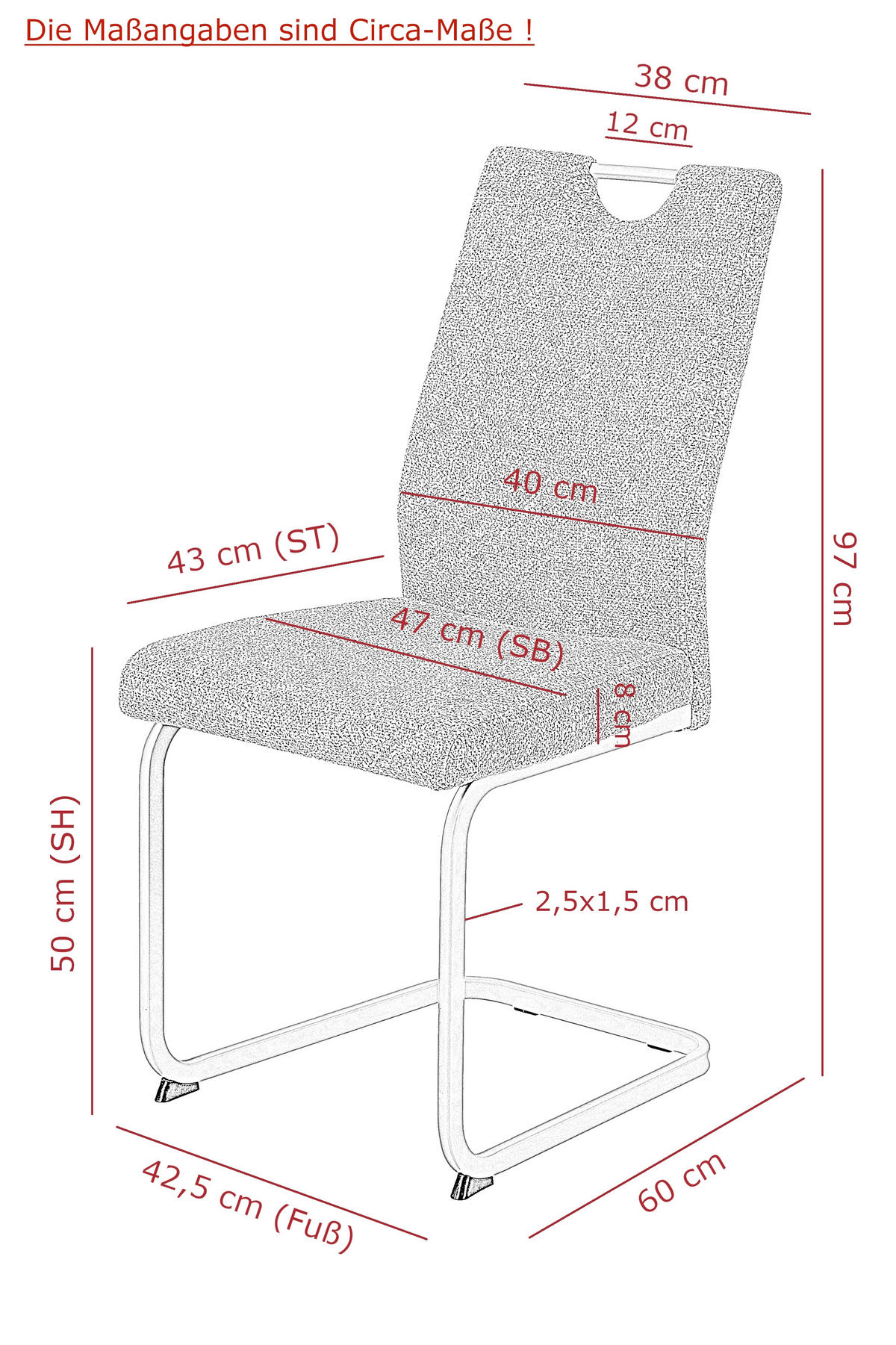 SCHWINGSTUHL-SET 4 Stück erweiterbar, mit Griff, ergonomische Rückenlehne Webstoff, Mikrofaser  - Beige/Creme, MODERN, Textil/Metall (45/98/59cm) - MID.YOU
