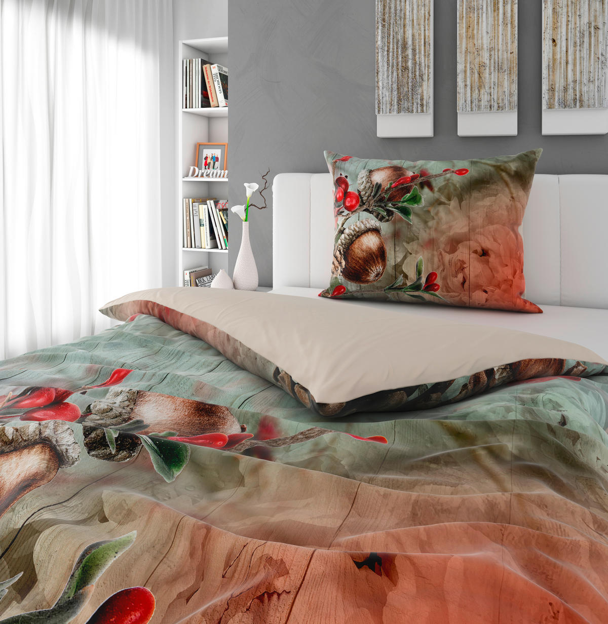 POSTELJNINA WINTER 140/200 cm saten večbarvno  - večbarvno, Konvencionalno, tekstil (140/200cm) - Esposa