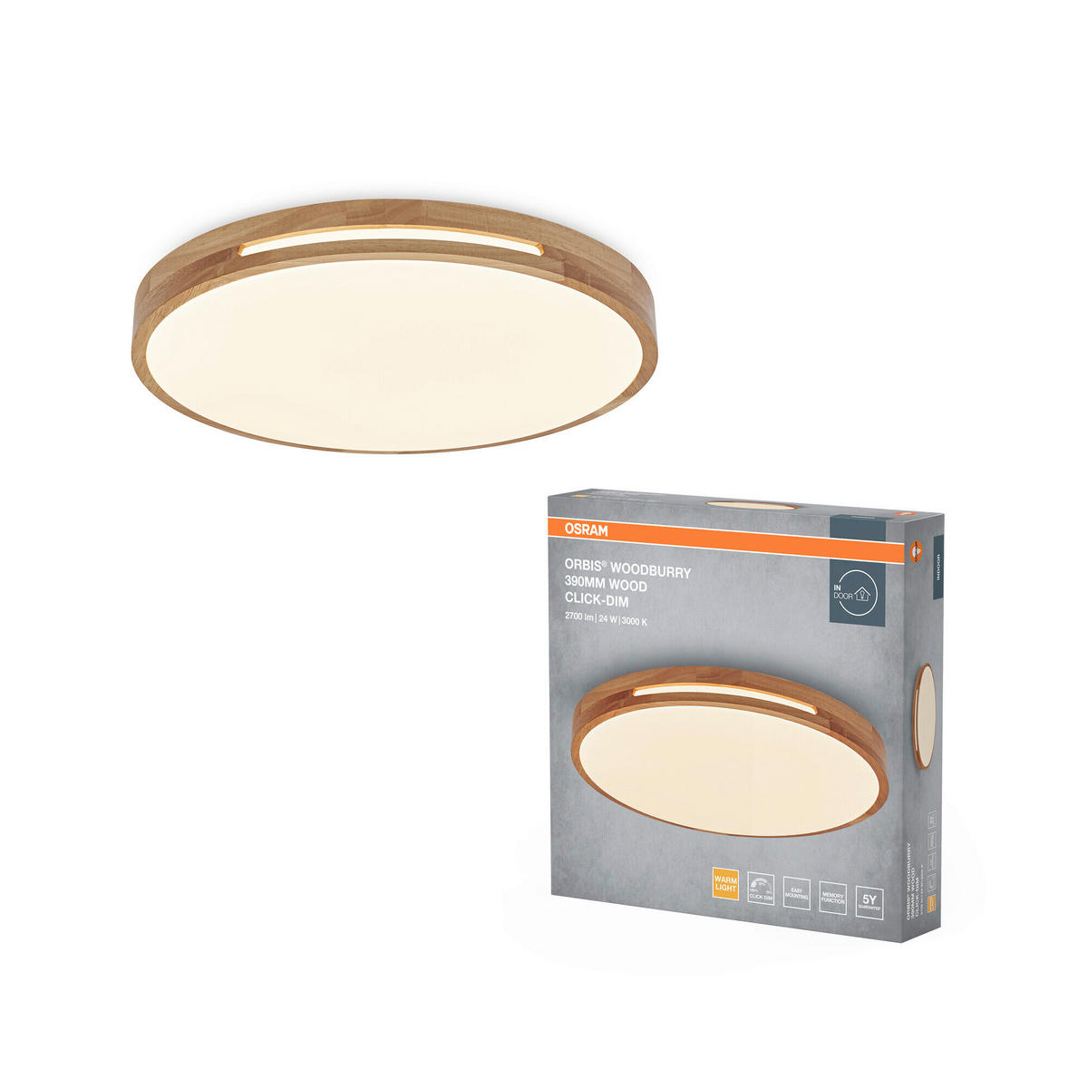 LED-DECKENLEUCHTE 39/7 cm  - Design, Kunststoff/Metall (39/7cm) - Osram