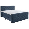 BOXSPRINGBETT 180/200 cm  in Dunkelblau  - Schwarz/Dunkelblau, KONVENTIONELL, Kunststoff/Textil (180/200cm) - home24