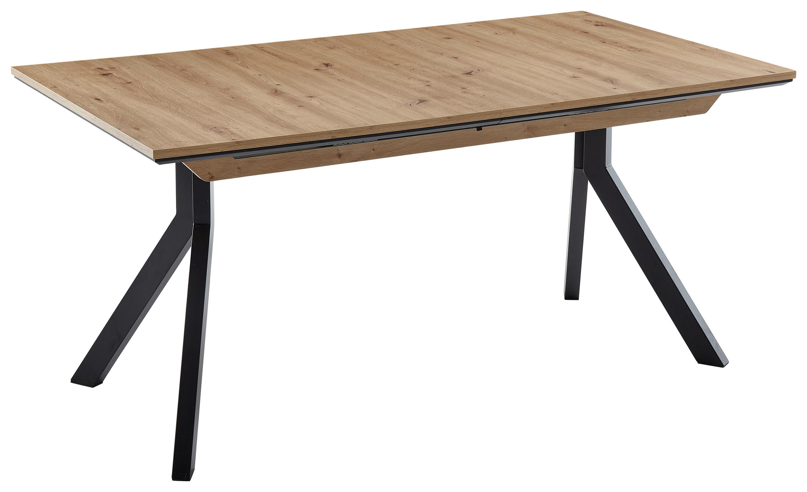 Cantus Esstisch Schwarz, 90x76x160-200 cm