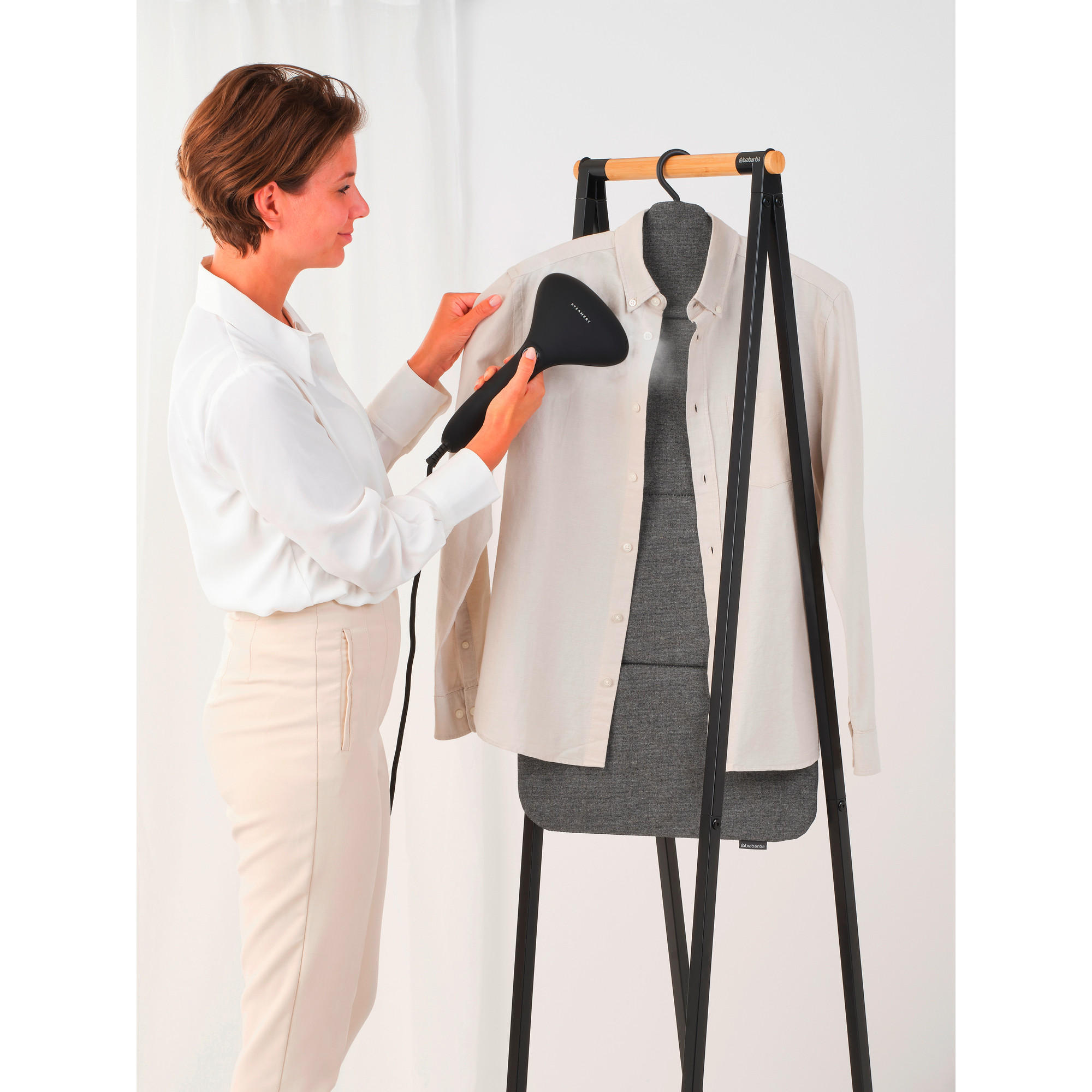 TÜR-DAMPFDECKE - Schwarz, Basics, Textil (40,4/93/1,2cm) - Brabantia