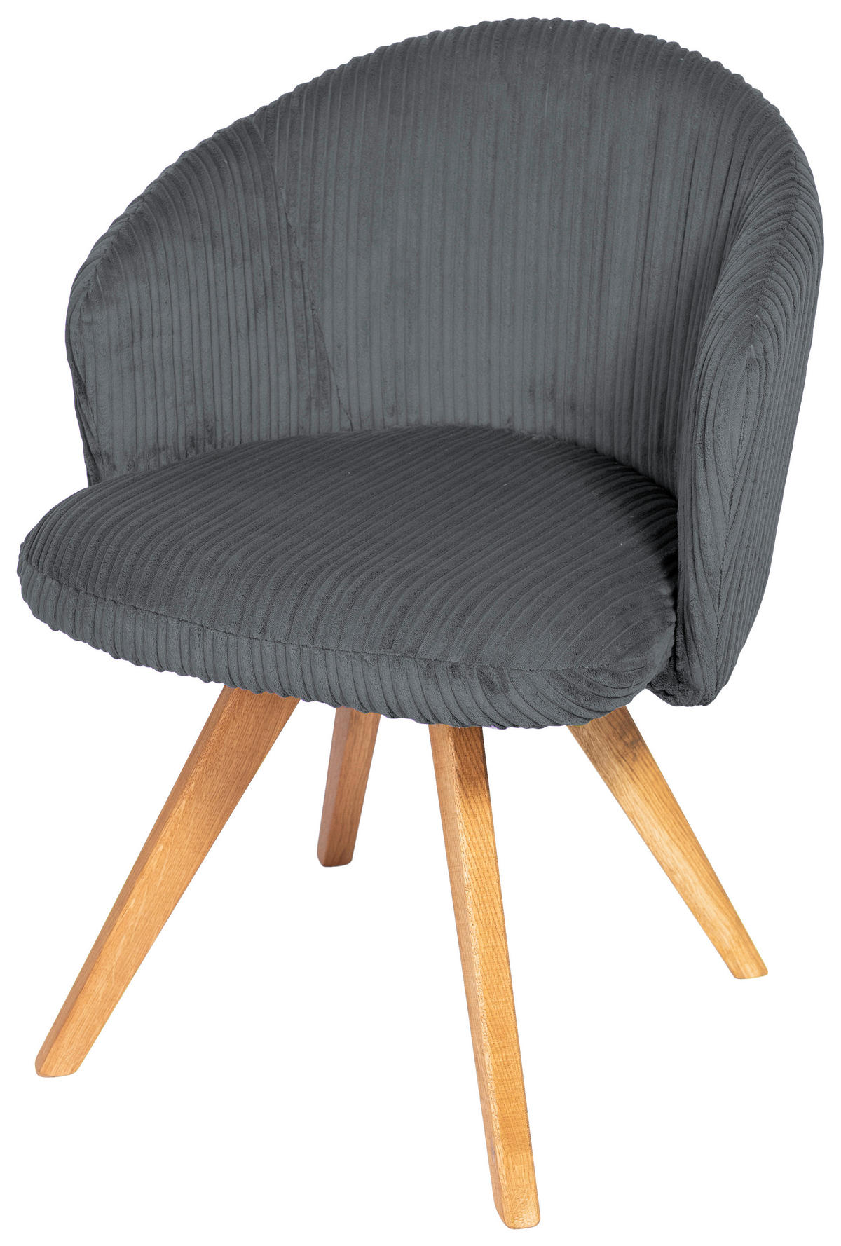 ARMLEHNSTUHL in Holz, Textil Dunkelgrau  - Dunkelgrau/Eichefarben, KONVENTIONELL, Holz/Textil (61/82/59cm) - Stylife