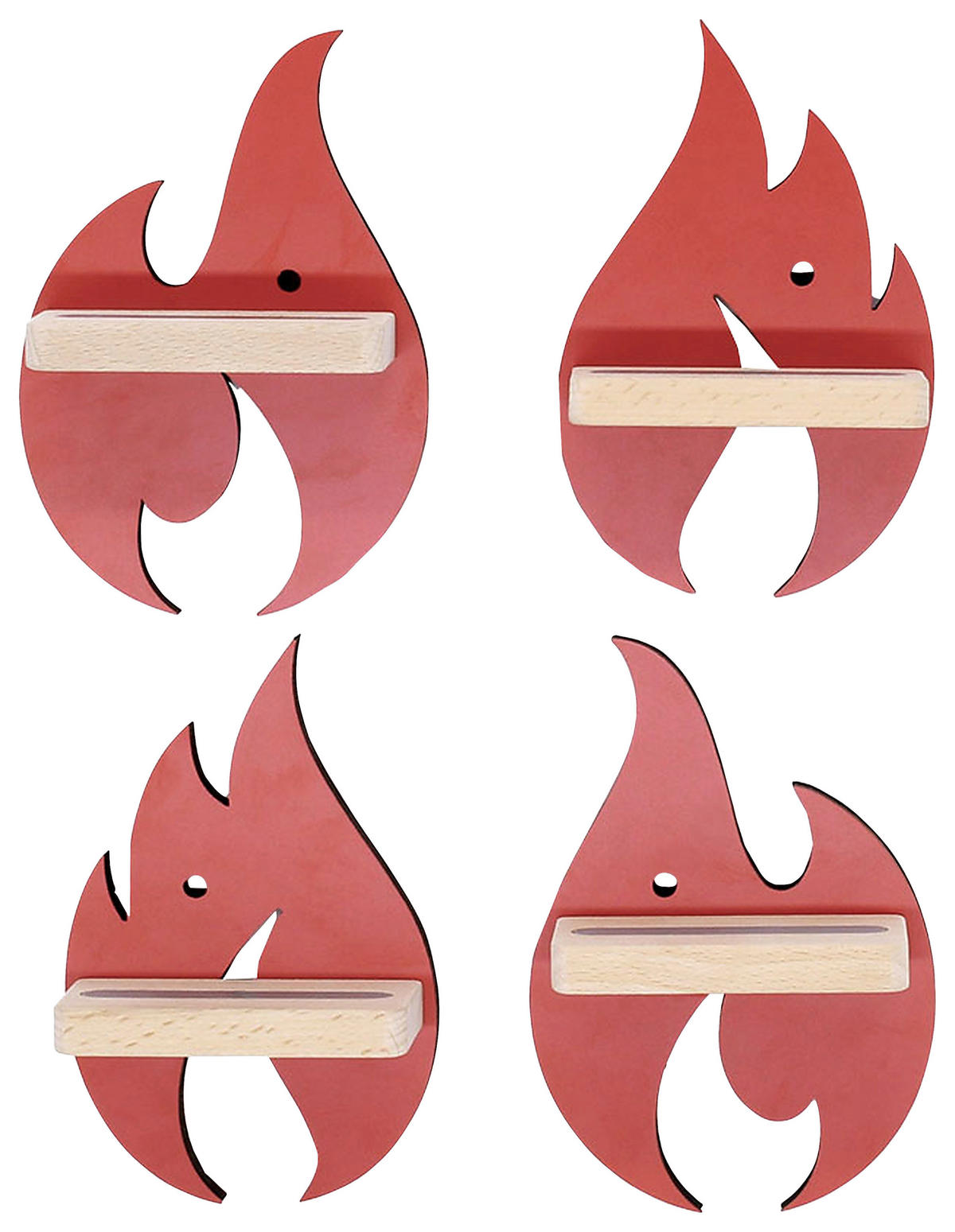 KINDERREGAL  - Rot, Modern, Holzwerkstoff (11/16/5cm) - Livetastic