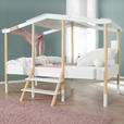 HAUSBETT 90/200 cm,  in Weiß, Kieferfarben, Leiter, Lattenrost  - Weiß/Kieferfarben, Basics, Holz (90/200cm) - Xora