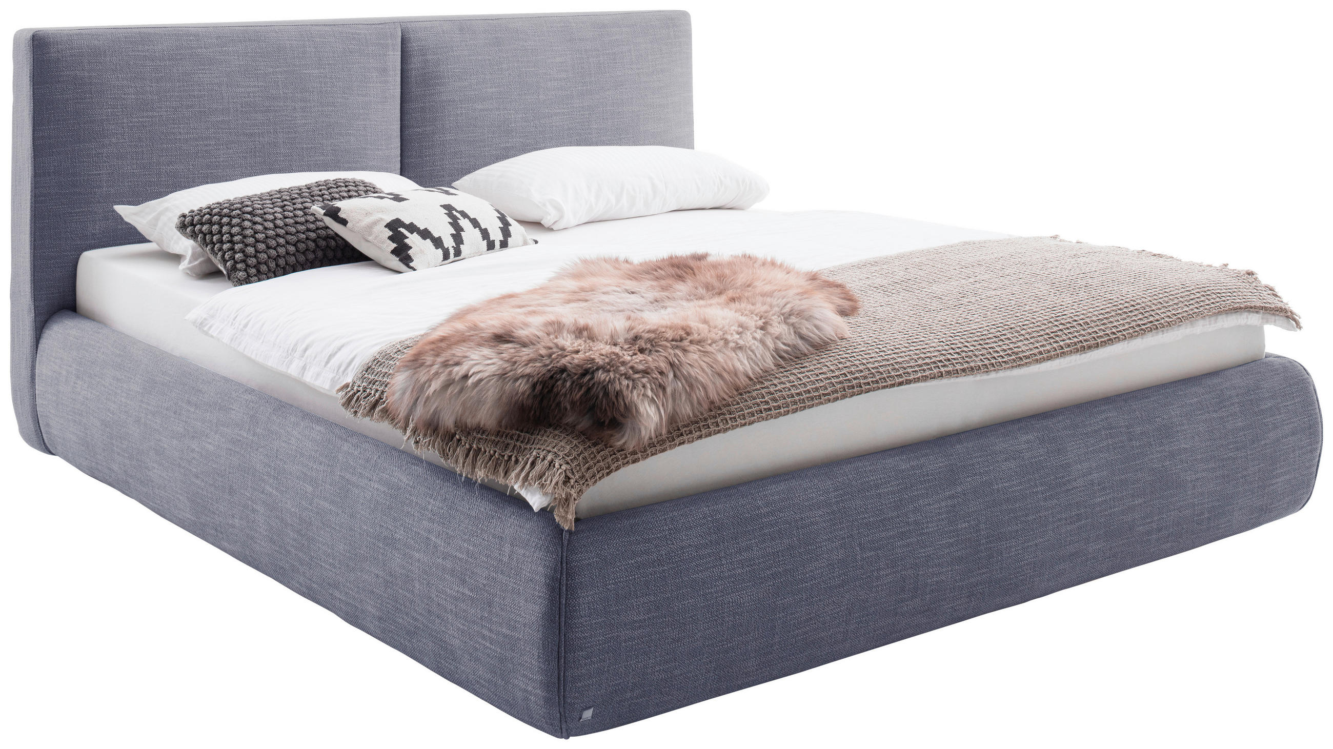 POLSTERBETT 180/200 cm  in Blau  - Blau, MODERN, Kunststoff/Textil (180/200cm) - Livetastic