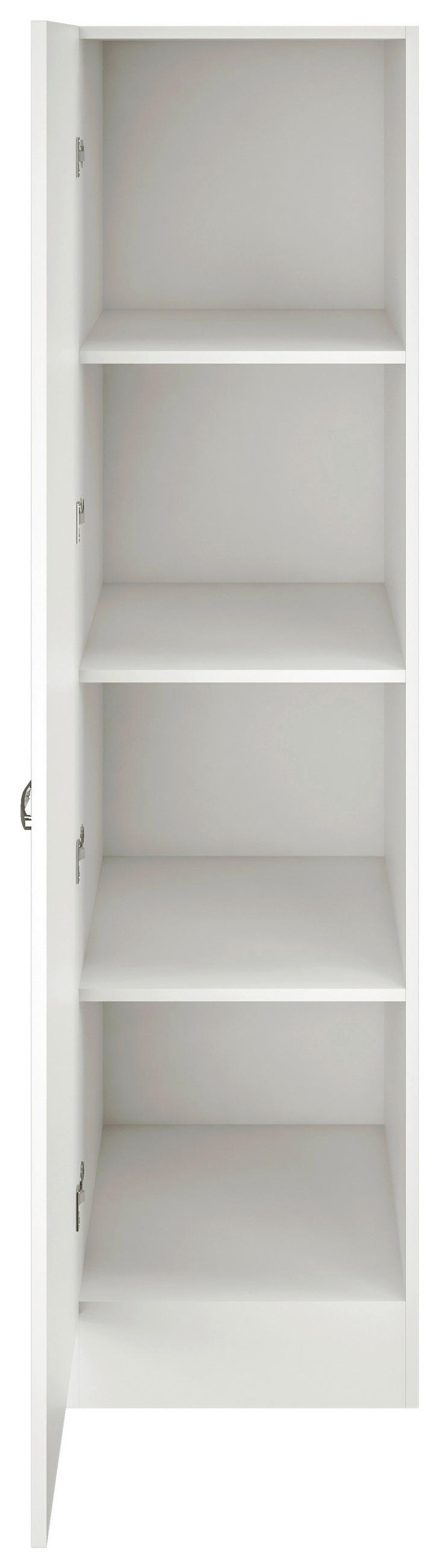GESCHIRRSCHRANK 50/200/57 cm in Weiß Hochglanz, Weiß - Edelstahlfarben/Weiß Hochglanz, MODERN, Holzwerkstoff/Metall (50/200/57cm) - FlexWell