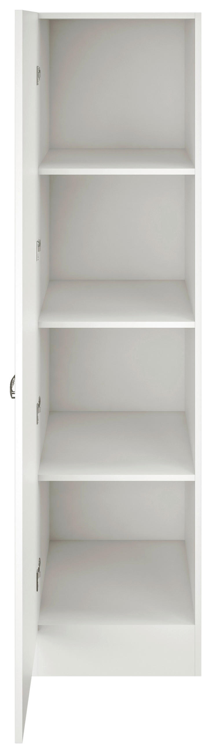 GESCHIRRSCHRANK 50/200/57 cm  in Weiß, Weiß Hochglanz  - Edelstahlfarben/Weiß Hochglanz, MODERN, Holzwerkstoff/Metall (50/200/57cm) - FlexWell